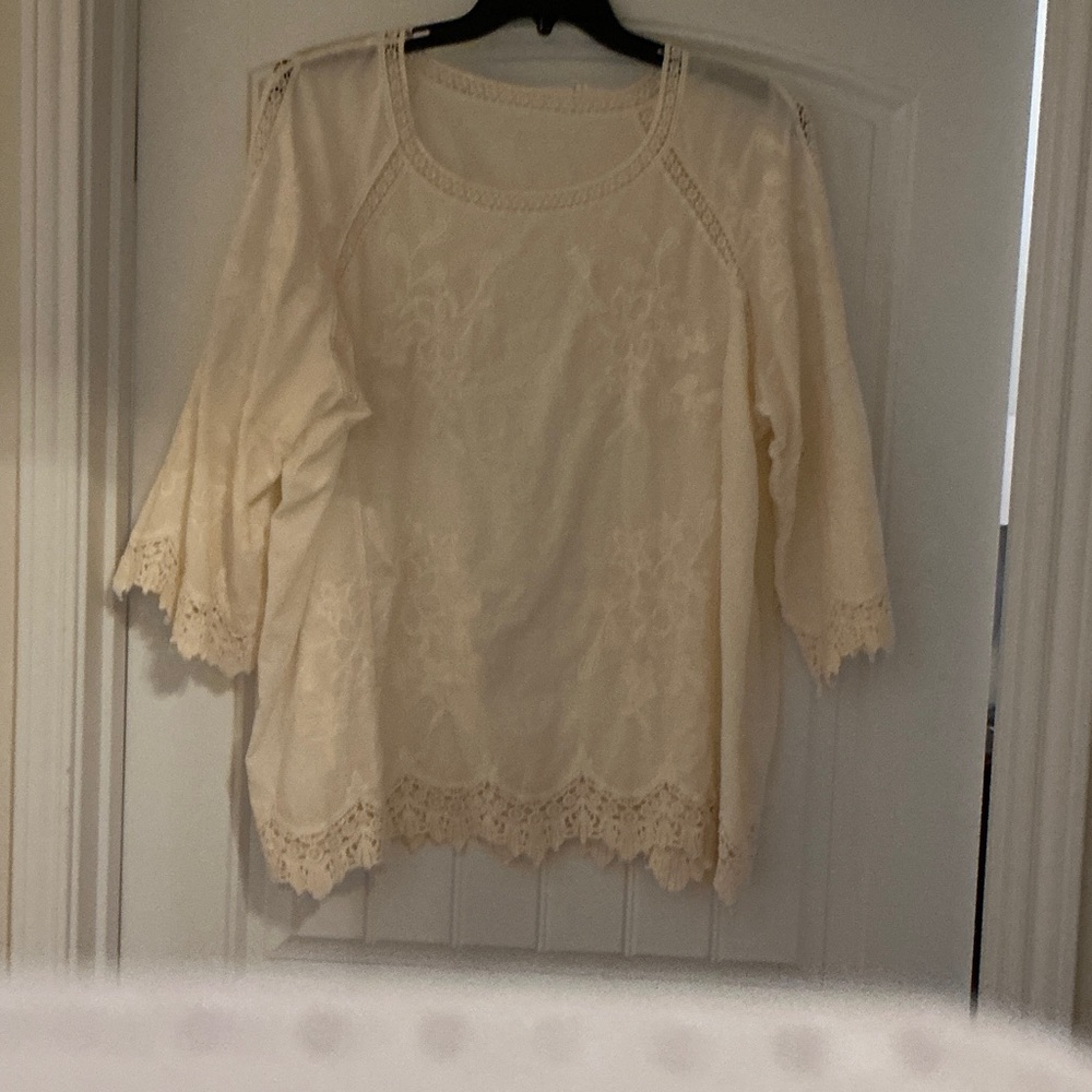 Elegant Cream Lace Women's Top